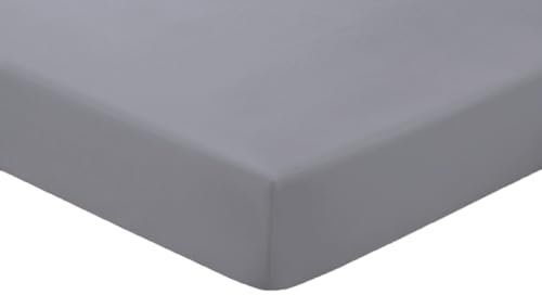 Amigozone Extra Deep 16(40cm) Non Iron Percale Pollycotton Fitted Sheets (Small Double / 4FT, Grey)