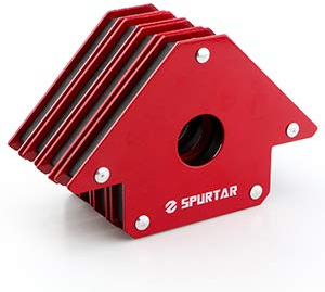 Spurtar 4Pcs 23kg/50lbs Flèche Aimants Soudure Solides Travail du Métal Outils Mig et Équipement Pinces De Soudage Magnétiques Soudeur Atelier Soudage, Aimant Angle 45, 90, 135 Degrés