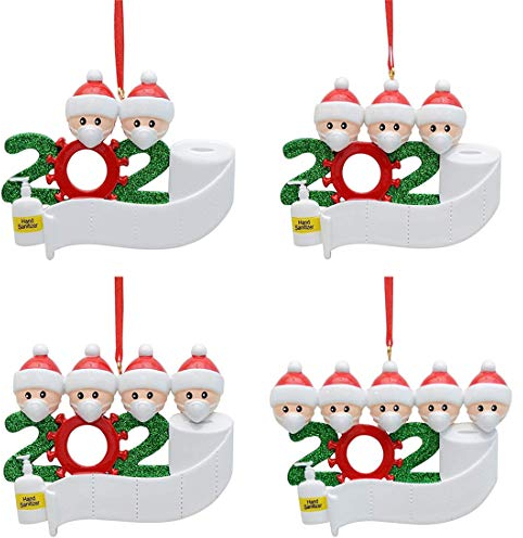 DIY Name Weihnachtsschmuck-Kit mit Maske, 2020 Family Customized Christmas Decorating Kit Kreatives Geschenk, Weihnachtsbaum hängen Anhänger Weihnachtsdekor (5 Schneemänner)