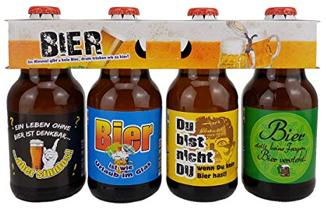 Männer Snack 4er Bier im Bierschaum Träger