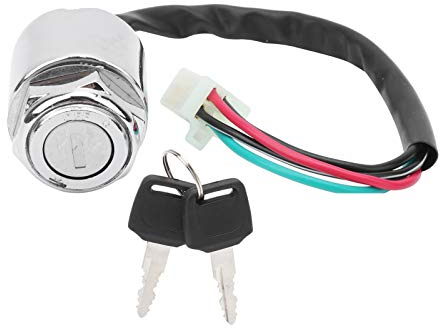 Interruttore a chiave di accensione con spina maschio a 4 fili, interruttore di accensione per bici elettrica motocicletta con 2 chiavi di ricambio universale per ATV Mini Moto Dirt Bike