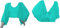 Meek Mercery Bauchtanz-Kostüm, Chiffon, Rüschenoberteil, Tribal-Tanz, Bluse, Haout, selbstbindend, C33, türkis, Large