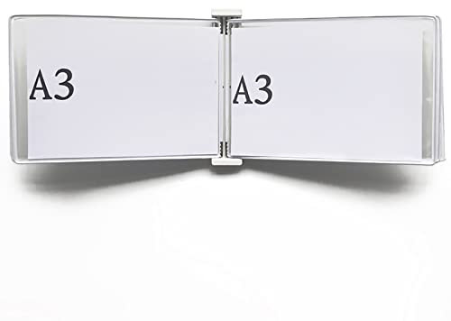 Support Document Vertical Portfolio A3, 5 Pochette 10 Vues Detachable, Porte Document Mural Polyvision, Blanc (Color : WHITE-16inch poster)