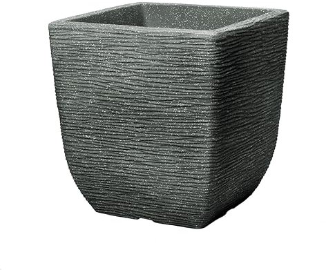 Stewart 249543 38 cm Cotswold Square Planter, Size LxWxH: 38x38x39 cm, Marble Green