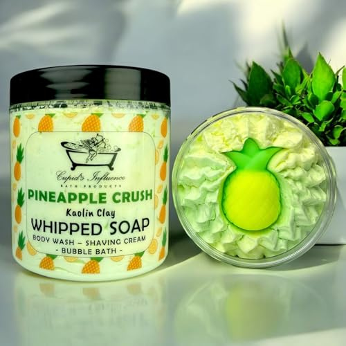 Pineapple Crush Whipped Soap | Luxurious Kaolin Clay Body Wash | Shaving Cream | Shower Cream | Shower Fluff | Bubble Bath | Pineapple Soap | Stocking Fillers