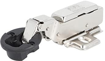 Gedotec Bisagra para puerta de cristal SOFTSTAR | 1 pieza bisagra de puerta con cierre suave integrado | Bisagra para muebles con placa de montaje cromada | Bisagras para vitrina de cristal