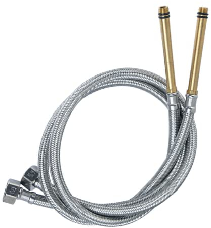 Tubi flessibili per rubinetti (2 pz) Connettore rubinetto da cucina Tubo flessibile M10 x1/2 Raccordo 600 mm Standard Britannico Raccordo Tails Flessibile Rubinetti Miscelatore (103 mm Ottone)