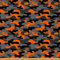 Loussiesd Tarnung Polsterstoff für Stühle grau Orange Tarnung Muster Outdoor Stoff Meterware dekorativer Stoff für Polster und Heimwerkerprojekte wasserdichter Stoff 92x150cm Schwarzgrau