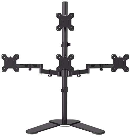 CAZARU Quad Arm LCD Led Heavy Duty Monitor Stand Desk Mount Bracket 3 and 1 Free Stand/Holds Four Screens Up to 27 Ml6864