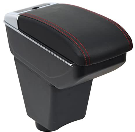 OYHCM Accoudoir Centrale pour Renault Clio 4 Armlehnen Clio 3 III IV, Rangement Intégré, Cuir Noir, Facile à Installer, Accessoire Intérieur Voiture