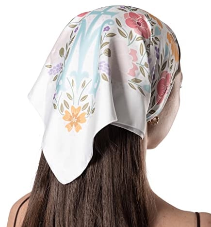 Katholischer Schleier Kopftuch – Bandana Stil Kapelle Schleier Katholische Messe – Marian Floral Mantilla für Kirche, Weiss/opulenter Garten, Large