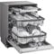 LG QuadWash DB365TXS Lavastoviglie da Incasso a Scomparsa Totale, Serie 3, Classe B, 14 coperti, 4 Bracci Irroratori, Vapore, Cerniere Sliding, Apertura Automatica, 3° Cestello, Wi-Fi, Acciaio