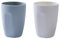RabyLeo Vaso de enjuague bucal simple, vaso redondo de plástico para cepillo de dientes, taza de cepillado de dientes para pareja, taza de cepillo de dientes para el baño o el hogar (azul y blanco)