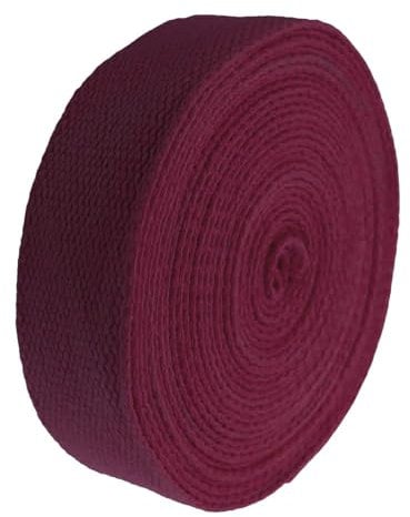 maDDma 5m Gurtband 30mm 2mm stark 100% Baumwolle Baumwollgurtband Farbwahl, Farbe:weinrot