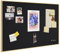 Pinnwand, 76,2 x 50,8 cm, schwarze Pinnwand, goldener Aluminiumrahmen, Stoffkorktafel mit 10 Reißzwecken
