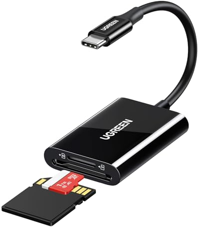 UGREEN USB C Kartenleser 170 MB/S SD 3.0 SD Micro SD Card Reader Typ C Kartenlesegerät USB C Card Reader kompatibel mit iPhone 16 Serie, Galaxy S24 Serie, iPad, MacBook Pro/MacBook Air usw (Schwarz)