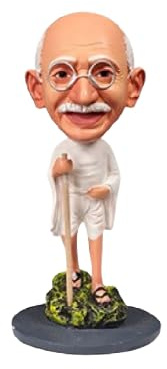 PosterPapaa Mahatma Gandhi Wackelkopf-Tischfigur, 13 cm hoch, perfekt für Schreibtisch, Zuhause, Büro und Auto, ab 15 Jahren