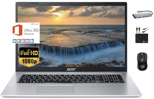 Acer Ordinateur portable Aspire 1 Slim 2024, écran Full HD de 15,6, 8 Go de RAM, 256 Go SSD, Intel Celeron N4500, carte graphique UHD, RJ45, WiFi, webcam, Microsoft 365, Windows 11S +