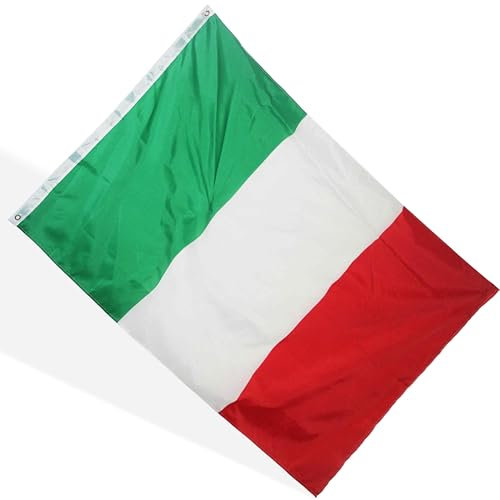PEVRUAY Bandera De Italia, 90x150cm, Bandera De Italia, 4 Ojales, Ojales De Latón En Cada Esquina, Eurovisión, Rugby, Italiana, Banderas, Impermeable, Interior, Exterior