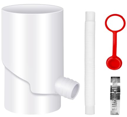 Regenwassersammler, Regensammler Für Fallrohre 100 MM Mit Schlauch Und Klemme, Regensammler Zum Verbinden Von Fallrohr Und Regentonne, Wassersammler Für Regentonnen (Weiß)