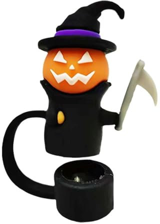 CTDWNT Silicone Straw Topper for Stanley 30&40 Oz,Halloween Straw Cover Cap,Splash Proof Straw Topper,Reusable Straw Cap Cover,Drinking Straw Tip Covers for Stanley (Black Witch), 1pc