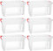 Acan Tradineur - Pack de 6 Cajas de Almacenamiento KLIP K3 - Fabricado en plástico - Contenedor para almacenar Juguetes, Libros, Ropa, Mantas - 36 x 52 x 27,5 cm - 36 litros