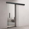 doporro Glasschiebetür Komplettset 77,5 x 205cm | 15mm Wandabstand | Schiebetür mit ESG-Sicherheitsglas | Zimmertür Glas Klarglas und Schwarz Stangengriff | Amalfi-plus 20