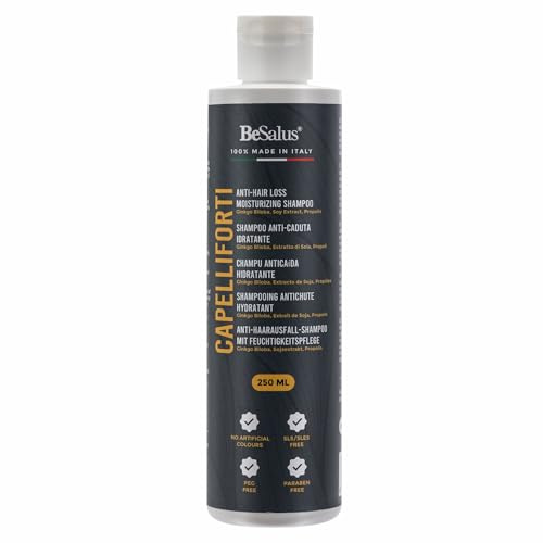 BeSalus Stärkendes Shampoo gegen Haarausfall, 250 ml – stärkeres und voluminöses Haar, sanfte Reinigung für feines und brüchiges Haar