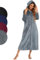 Minicoco Accappatoio da donna in pile con cerniera intera, soffice e super morbido, con cappuccio, in flanella spessa, calda e soffice, con tasche, Grigio scuro, XXL