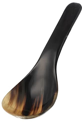 CRILSTYLEO 1Stk Löffel aus Horn Suppe servieren Espresso Sieb Löffel küchenlöffel kaffelöffel japanischer suppenlöffel Chinesische Suppenlöffel einzigartige Schaufel Kaffeelöffel Gelbes Horn