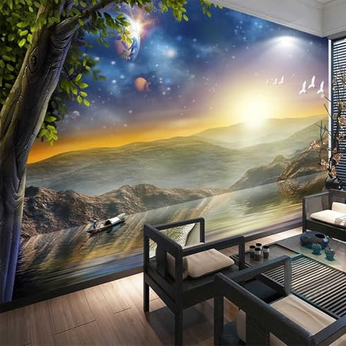 Kitquiver 3D The Jungle Book 3D Wallpaper Universe Planet Wallpaper Mural Photo Print Optical Illusion Wall Mural Art Print Wall Decoration Poster 200x140cm
