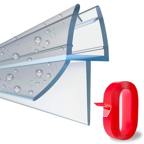 Vierteaguas mampara | goma mampara ducha | perfil plastico mampara | recambio goma mampara | para mampara bañera de 6mm a 8mm | Ajustable | PVC rígido | color cristal transparente. | MODELO Y, 90 CM