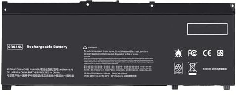 ASUNCELL 15.4V/70Wh SR04XL Batería del Ordenador portátil para HP Omen 15-ce000 15-dc0000 Series, HP Pavilion Power 15-cb000 15-cx000 Series, SR04XL SRO4XL HSTNN-DB7W HSTNN-IB7Z HSTNN-IB72