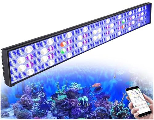 PopBloom WiFi Aquarium Led Beleuchtung Lampe Für Aquarium Tank Marine Aquarium Led Riff Korallen led Tank Licht (für 80-100cm)