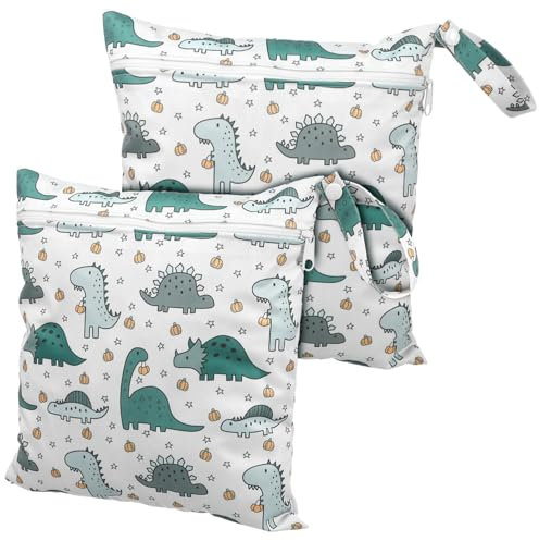 Holibanna Nasstaschen Mit Reißverschluss Aufbewahrungstasche Für Babyartikel Cartoon-dinosauriermuster Badeanzugbeutel Reisenutzbar Für Wickeltaschen