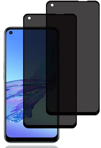 BCHKLAI Protector Pantalla de Privacidad para Oppo A53/Oppo A53s [2 Piezas] | Cristal Vidrio Templado Antiespia para Oppo A53/Oppo A53s,Dureza 9H,Anti-Rasguños,Sin Burbujas,Anti-Espía Protector Pantalla
