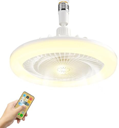 ZOYDP Ceiling Fans with Lights and Remote Control, 30w Ceiling Fan Light, E27 Base Screw, 3 Speeds, 3 Colors 3000K-6000K Dimmable, Timing, Fan Lights Ceiling for Bedroom, Living Room