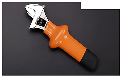 JVNALwnkv Stainless Steel Adjustable Spanner，Jaw Adjustable Wrenches，1pc 6/8/10/12 Inch Large Opening Adjustable Wrench Spanner Insulated Key Set Rubber Handle for Electrican Repair Hand Tools Tools