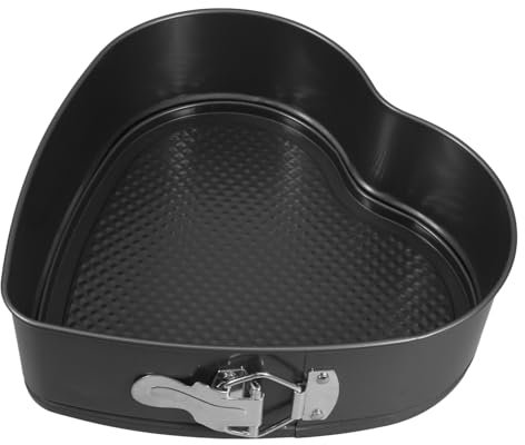 HEALLILY Moule à Gâteau Antiadhésif Acier Au Forme de Cœur Charnière pour Cheesecakes Desserts