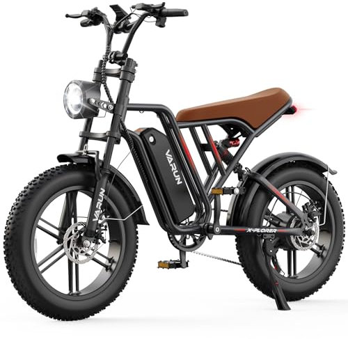 VARUN Electric Bikes, Adult Electric Bike with 48V 13Ah (624 Wh) Battery, LCD Meter with 5-PAS, Full Suspension, 7 Speed All-Terrain 20 Inch Fat Tire Electric Dirt Bike