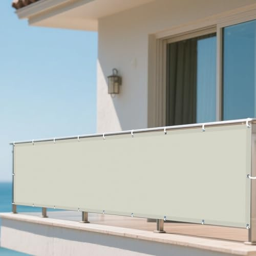 Sonnensegel Wasserdicht Nach Maß 140 x 270 cm Rechteckig Wasserdicht Sonnenschutz Windschutz Schattentuch mit Spannseilen mit Ösen für Draußen Patio Terrasse Camping, cremefarben