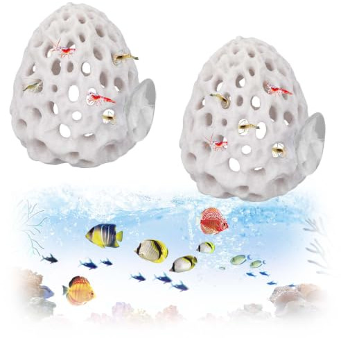 yqdnboi yqdnboi2StückPorösesGarnelenVersteck,GarnelenVersteckausPlastik,AquariumHöhlemitSaugnapf,Aquariumdekohöhle,AquariumHöhleKlein,kleineFischverstecke,geeignetfürAquarien.