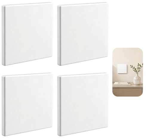 4 tapas ciegas empotradas, 8,6 x 8,6 cm, autoadhesivas, cubierta para interruptor de luz, color blanco para enchufes o interruptores no utilizados