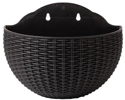 Générique Vaso Da Murale-Ornamento Contenitore Per Interni Moderno, Vaso Da Parete in Rattan Imitazione, Begonie Di Orchidee Pothos | Impatiens Petunias Patio Portico Balcone Giardino