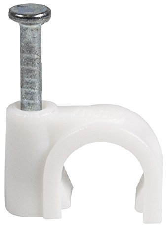 QualGear CC7-W-100-P 7 mm Cable Clips - White (Pack of 100)