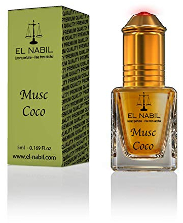 Almizcle Coco 5 ml Perfume - El Nabil Misk Musc Aceite Perfumado para Hombres y Mujeres