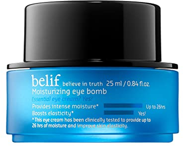 Belif Moisturizing Eye Bomb 25ml, Feuchtigkeitsspendend Augencreme, Elastizität Anti-Aging Entfernen Dunkle Augenringe Falten, Beinwellblatt Tigergras, Feuchtigkeitscreme, Augenpflege, Gesichtspflege