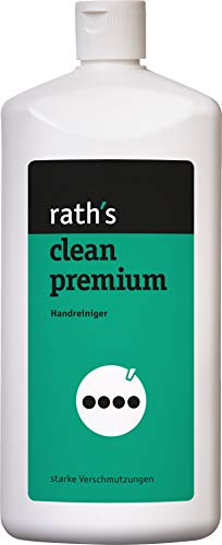 rath's clean premium - 1 Liter flüssiger Handreiniger/Handwaschpaste für starke/intensive Verschmutzungen. Mit Walnussschalenmehl als Reibemittel, mikroplastikfrei