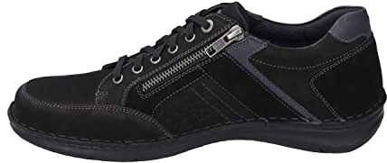 Josef Seibel Herren Low-Top Sneaker Anvers 87,Weite K (Extra weit),Wechselfußbett,Freizeitschuhe,Turnschuhe,schwarz-Kombi,42 EU