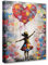 Tucocoo Raumdekor-Gemälde, Banksy-Straßen-Pop-Art-Bilder, 1 Paneel, Leinwand, kleines Mädchen, Wandkunst, bunte Liebe, modernes Kunstwerk, Heimdekoration für Wohnzimmer, gerahmt, Galerieverpackung,